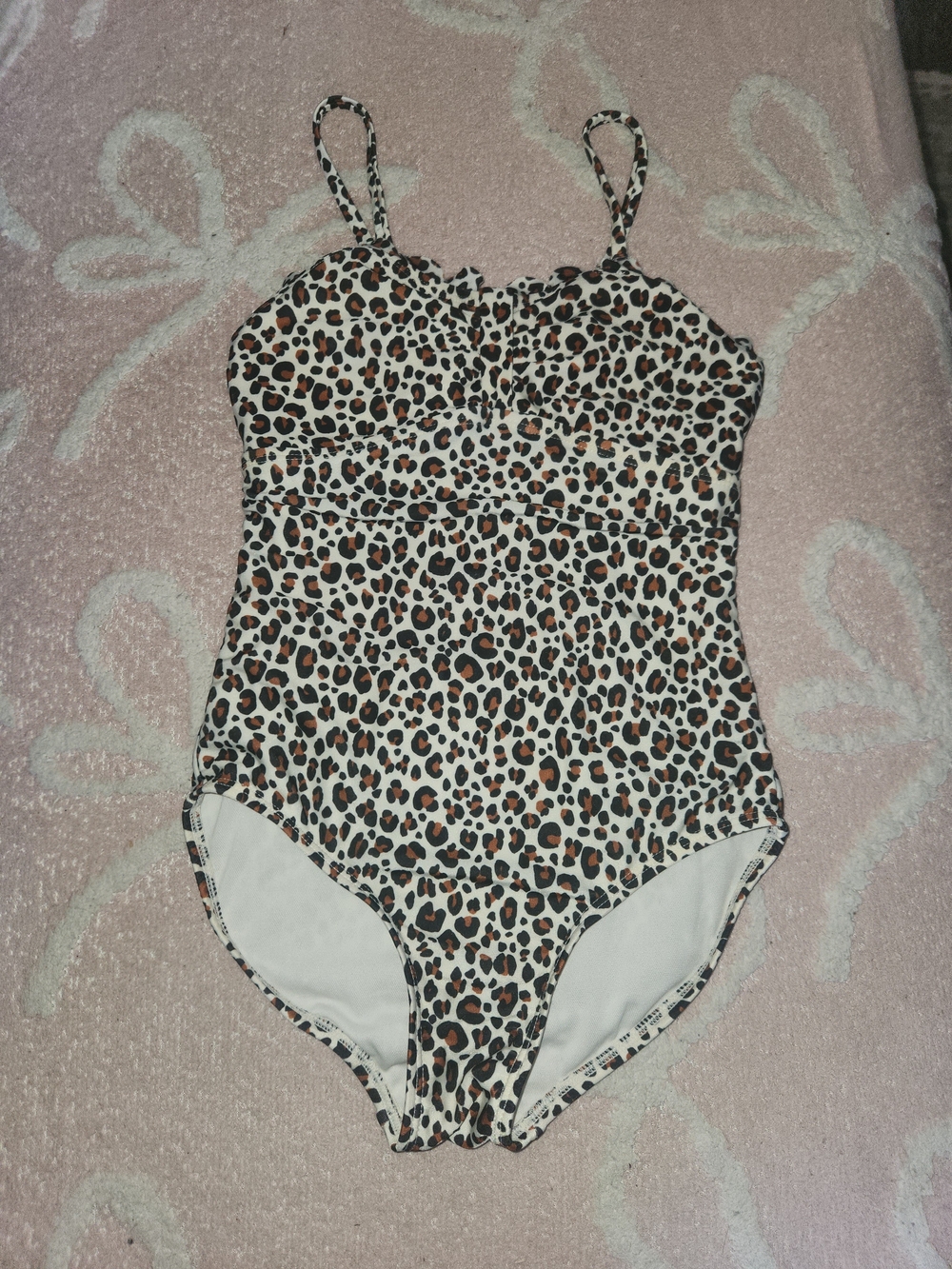 art class Leopard Print One-Piece Swimsuit - Cream, Brown, Black